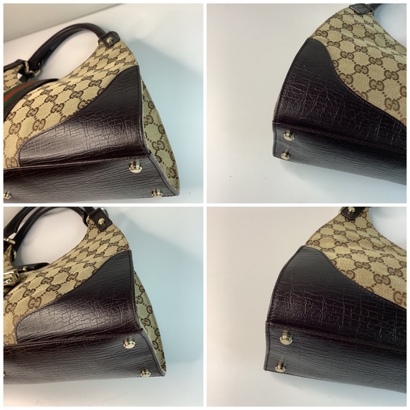 🛍❤️‍🔥❤️‍🔥GUCCI Beige/Ebony GG Canvas/Leather Junco Shoulder Bag❤️‍🔥 - Picture 7 of 13